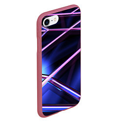 Чехол iPhone 7/8 матовый Фиолетовая геометрическая абстракция, цвет: 3D-малиновый — фото 2