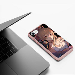 Чехол iPhone 7/8 матовый Genshin Impact Yoimiya, цвет: 3D-светло-розовый — фото 2