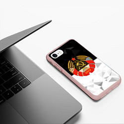 Чехол iPhone 7/8 матовый СССР черно белая геометрия, цвет: 3D-светло-розовый — фото 2