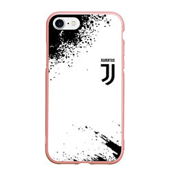Чехол iPhone 7/8 матовый Juventus sport color black, цвет: 3D-светло-розовый