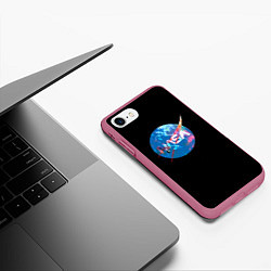 Чехол iPhone 7/8 матовый NASA true space star, цвет: 3D-малиновый — фото 2
