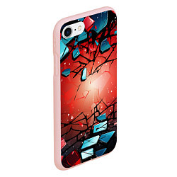 Чехол iPhone 7/8 матовый Взрыв камне абстракция, цвет: 3D-светло-розовый — фото 2