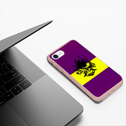 Чехол iPhone 7/8 матовый Cyberpunk 2077 stripes, цвет: 3D-светло-розовый — фото 2