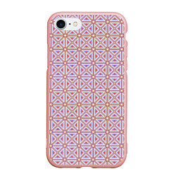 Чехол iPhone 7/8 матовый Геометричный паттерн розовый, цвет: 3D-светло-розовый