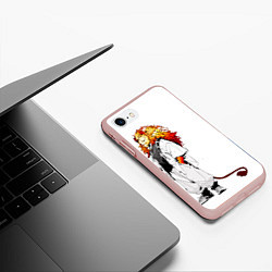 Чехол iPhone 7/8 матовый Лев в стиле аниме, цвет: 3D-светло-розовый — фото 2