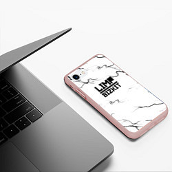 Чехол iPhone 7/8 матовый Limp bizkit storm black, цвет: 3D-светло-розовый — фото 2