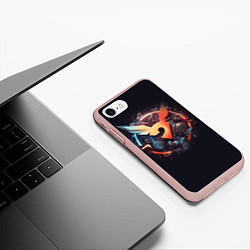 Чехол iPhone 7/8 матовый Символ покемона, цвет: 3D-светло-розовый — фото 2