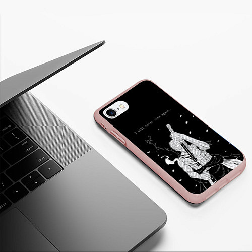 Чехол iPhone 7/8 матовый Я не проиграю - Зоро / 3D-Светло-розовый – фото 3