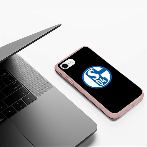 Чехол iPhone 7/8 матовый Schalke 04 fc club sport / 3D-Светло-розовый – фото 3