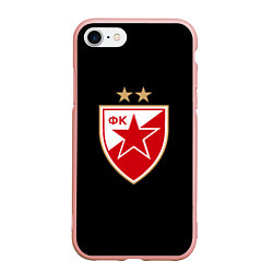 Чехол iPhone 7/8 матовый Црвена Звезда logo fc, цвет: 3D-светло-розовый