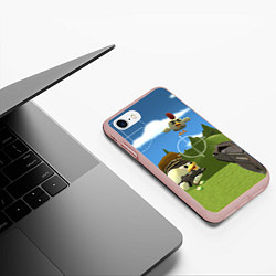 Чехол iPhone 7/8 матовый Чикен Ган - бой, цвет: 3D-светло-розовый — фото 2