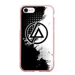 Чехол iPhone 7/8 матовый Linkin park - черно-белая абстракция, цвет: 3D-светло-розовый