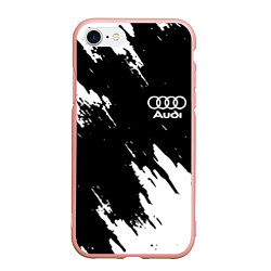 Чехол iPhone 7/8 матовый Audi краски белые, цвет: 3D-светло-розовый