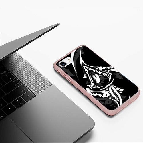 Чехол iPhone 7/8 матовый Assassins Creed: Mirage - каллиграфия / 3D-Светло-розовый – фото 3