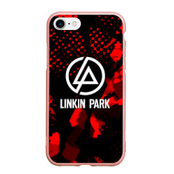 Чехол iPhone 7/8 матовый Linkin park краски текстуры, цвет: 3D-светло-розовый