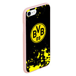 Чехол iPhone 7/8 матовый Borussia краски жёлтые, цвет: 3D-светло-розовый — фото 2