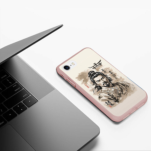 Чехол iPhone 7/8 матовый Vintage samurai / 3D-Светло-розовый – фото 3