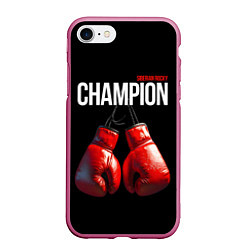 Чехол iPhone 7/8 матовый Siberian Rocky Champion, цвет: 3D-малиновый