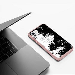 Чехол iPhone 7/8 матовый Одни из нас краски зима, цвет: 3D-светло-розовый — фото 2