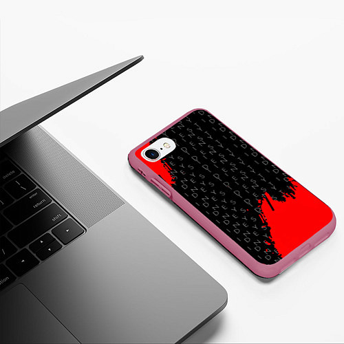 Чехол iPhone 7/8 матовый Дестини паттерн шутер краски / 3D-Малиновый – фото 3