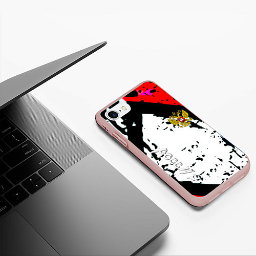 Чехол iPhone 7/8 матовый Россия краски текстура / 3D-Светло-розовый – фото 3