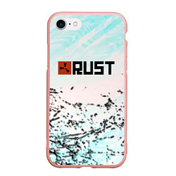 Чехол iPhone 7/8 матовый Rust game текстура, цвет: 3D-светло-розовый