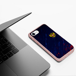 Чехол iPhone 7/8 матовый Россия краски текстура, цвет: 3D-светло-розовый — фото 2