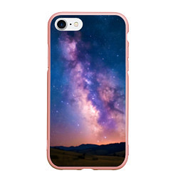 Чехол iPhone 7/8 матовый Млечный путь ночью, цвет: 3D-светло-розовый