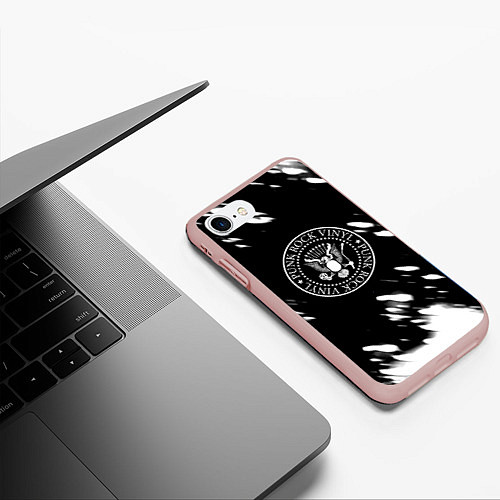 Чехол iPhone 7/8 матовый Ramones краски / 3D-Светло-розовый – фото 3
