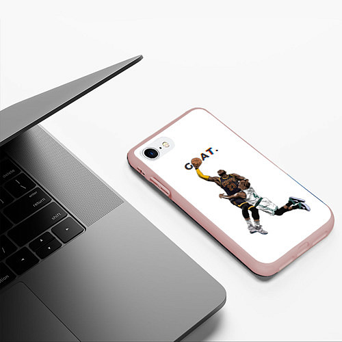 Чехол iPhone 7/8 матовый Goat 23 - LeBron James / 3D-Светло-розовый – фото 3