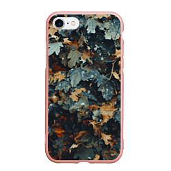 Чехол iPhone 7/8 матовый Реалистичный камуфляж из сухих листьев, цвет: 3D-светло-розовый