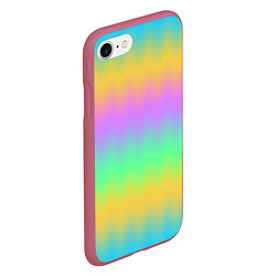 Чехол iPhone 7/8 матовый Мягкие неоновые зигзаги, цвет: 3D-малиновый — фото 2
