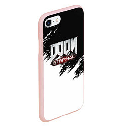 Чехол iPhone 7/8 матовый Doom eternal белые краски, цвет: 3D-светло-розовый — фото 2