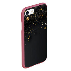 Чехол iPhone 7/8 матовый Золотая пыль, цвет: 3D-малиновый — фото 2