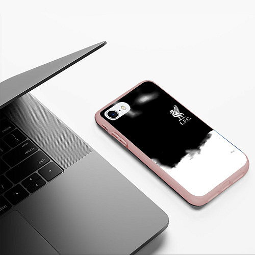 Чехол iPhone 7/8 матовый Liverpool текстура / 3D-Светло-розовый – фото 3