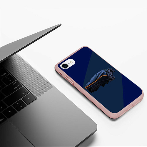 Чехол iPhone 7/8 матовый Bugatti Divo с полосой / 3D-Светло-розовый – фото 3
