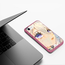 Чехол iPhone 7/8 матовый Genshin Impact Furina cry tears, цвет: 3D-малиновый — фото 2