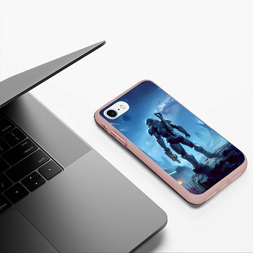 Чехол iPhone 7/8 матовый Mass Effect - ai art / 3D-Светло-розовый – фото 3