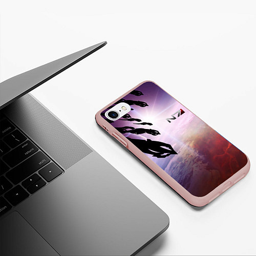 Чехол iPhone 7/8 матовый Масс эффект вторжение / 3D-Светло-розовый – фото 3