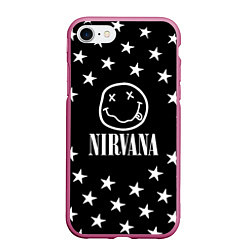 Чехол iPhone 7/8 матовый Nirvana stars steel, цвет: 3D-малиновый