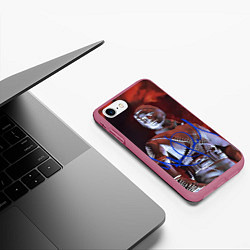 Чехол iPhone 7/8 матовый Статуя Макла Джексона с автографом - альбом Histor, цвет: 3D-малиновый — фото 2