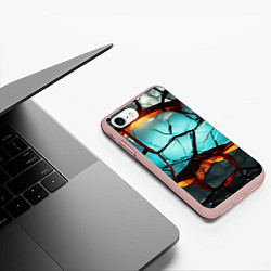 Чехол iPhone 7/8 матовый Абстрактные камни разломленные, цвет: 3D-светло-розовый — фото 2