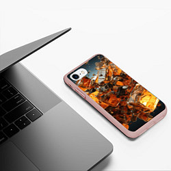 Чехол iPhone 7/8 матовый Янтарный взрыв, цвет: 3D-светло-розовый — фото 2