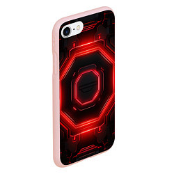 Чехол iPhone 7/8 матовый Nvidia style black and red neon, цвет: 3D-светло-розовый — фото 2