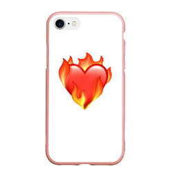 Чехол iPhone 7/8 матовый Сердце в огне эмодзи, цвет: 3D-светло-розовый