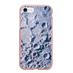 Чехол iPhone 7/8 матовый Кратеры на Луне - star dust, цвет: 3D-светло-розовый