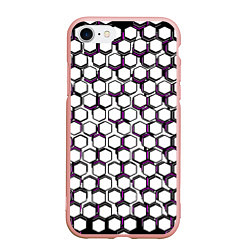 Чехол iPhone 7/8 матовый Киберпанк узор из шестиугольников розовый, цвет: 3D-светло-розовый