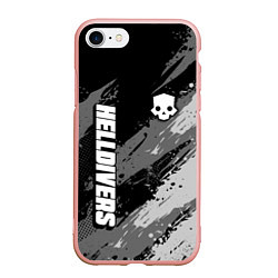 Чехол iPhone 7/8 матовый Helldivers 2: Skull Logo, цвет: 3D-светло-розовый
