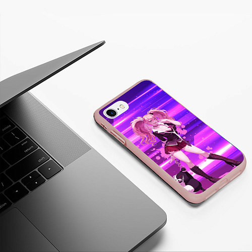 Чехол iPhone 7/8 матовый Джунко Эношима из Данганронпы / 3D-Светло-розовый – фото 3