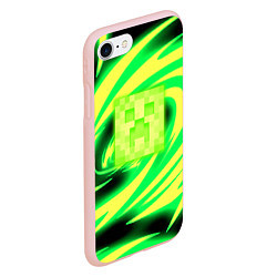 Чехол iPhone 7/8 матовый Minecraft кислотный стиль, цвет: 3D-светло-розовый — фото 2